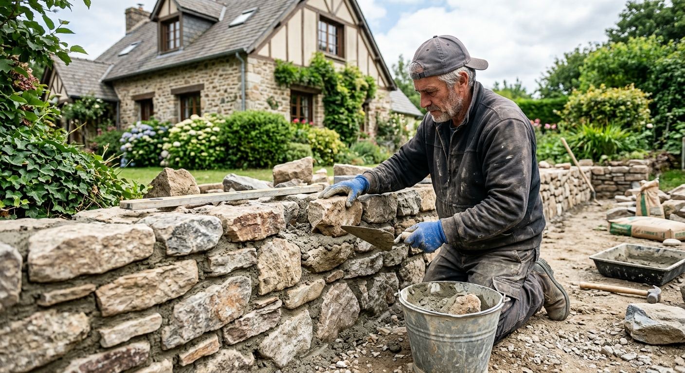 Macon professionnel au travail a Messines, Quebec