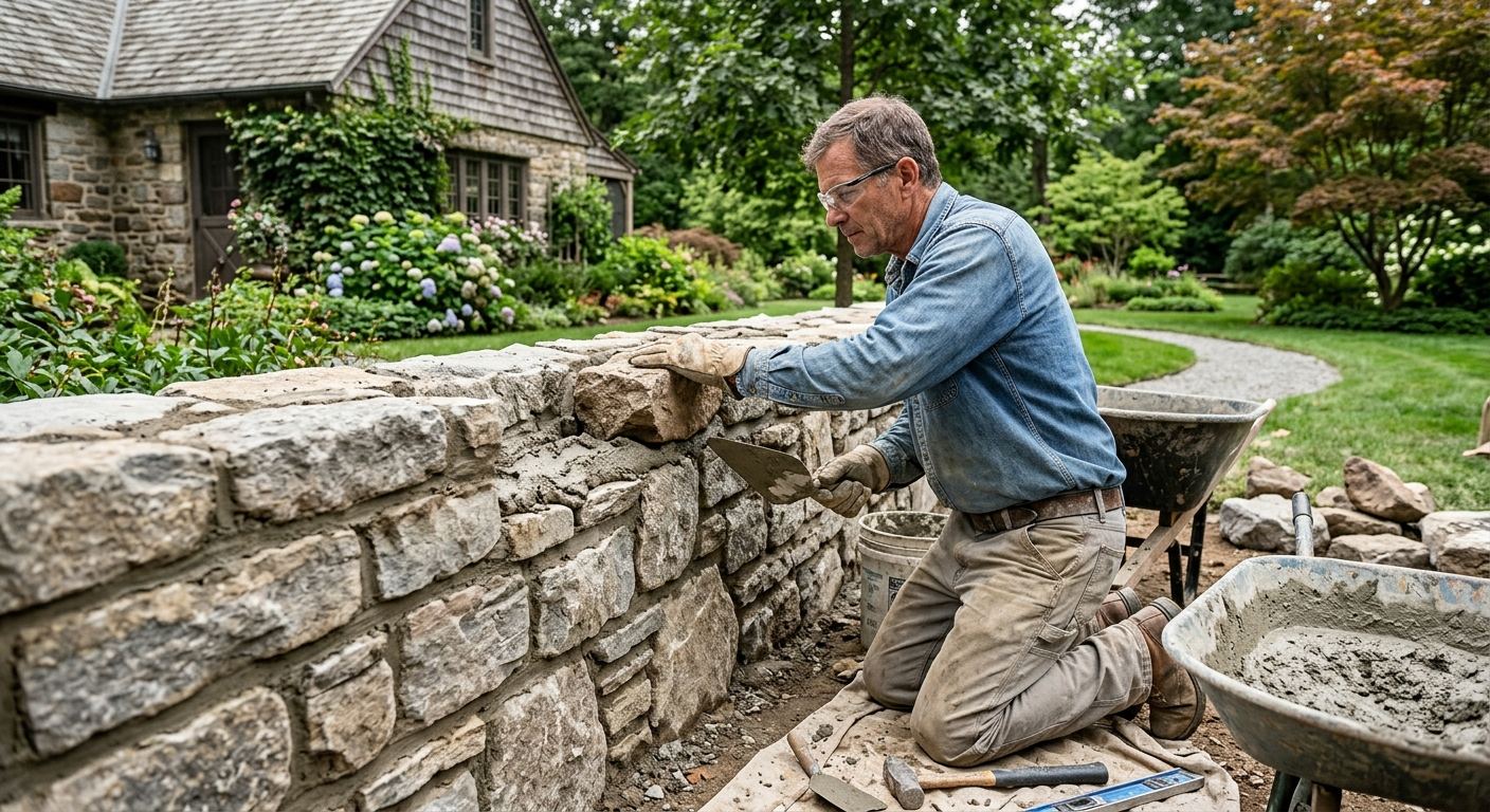 Macon professionnel au travail a Potton, Quebec