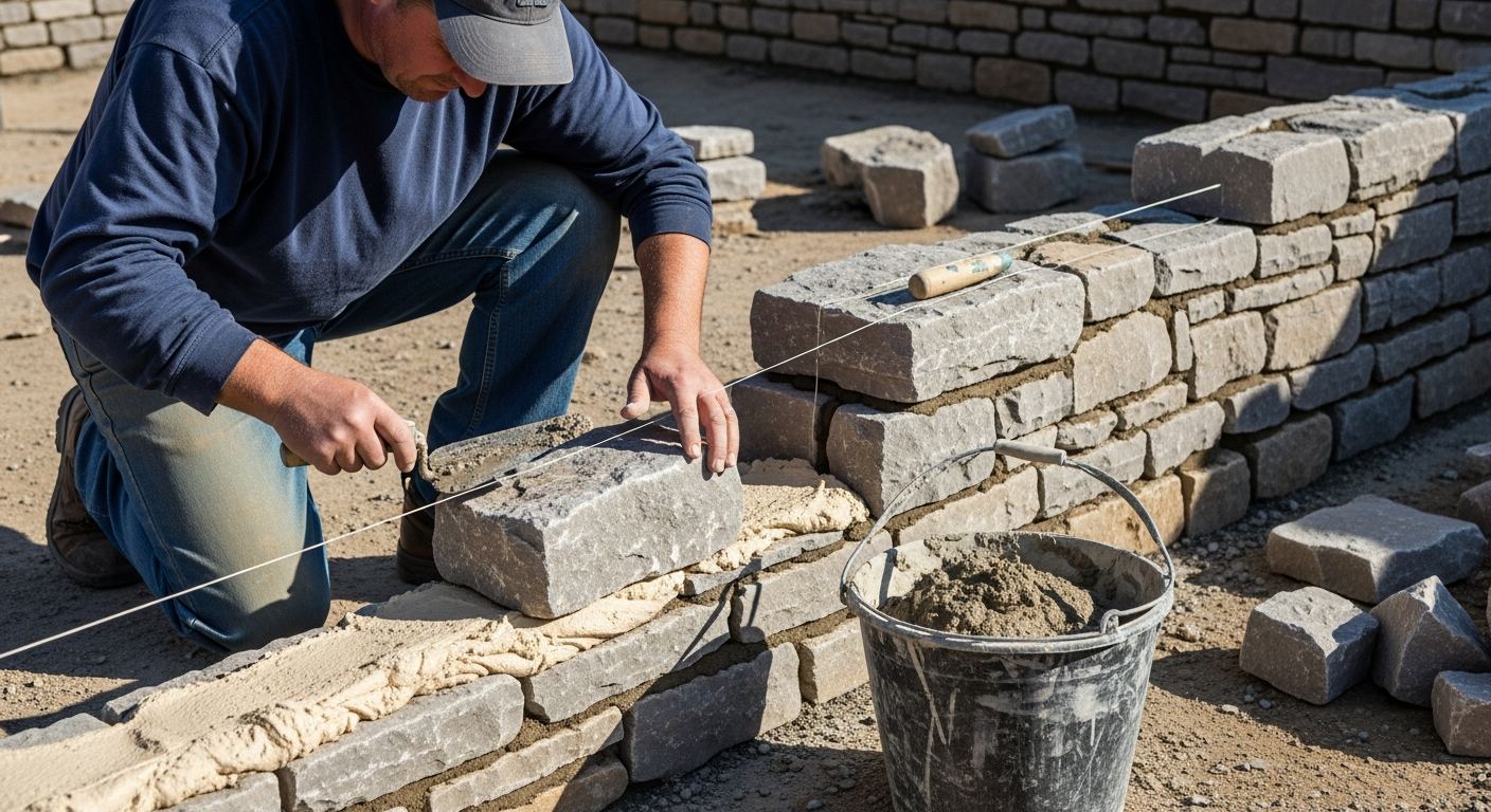 Travaux de maconnerie exterieure a Saint-Lambert